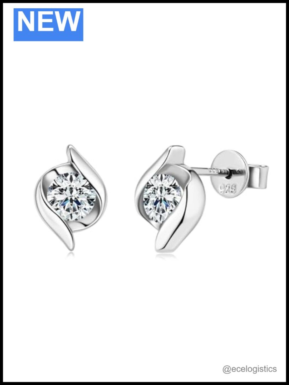 925 Sterling Silver Moissanite Stud Earrings 0.5 CT Round Hypoallergenic